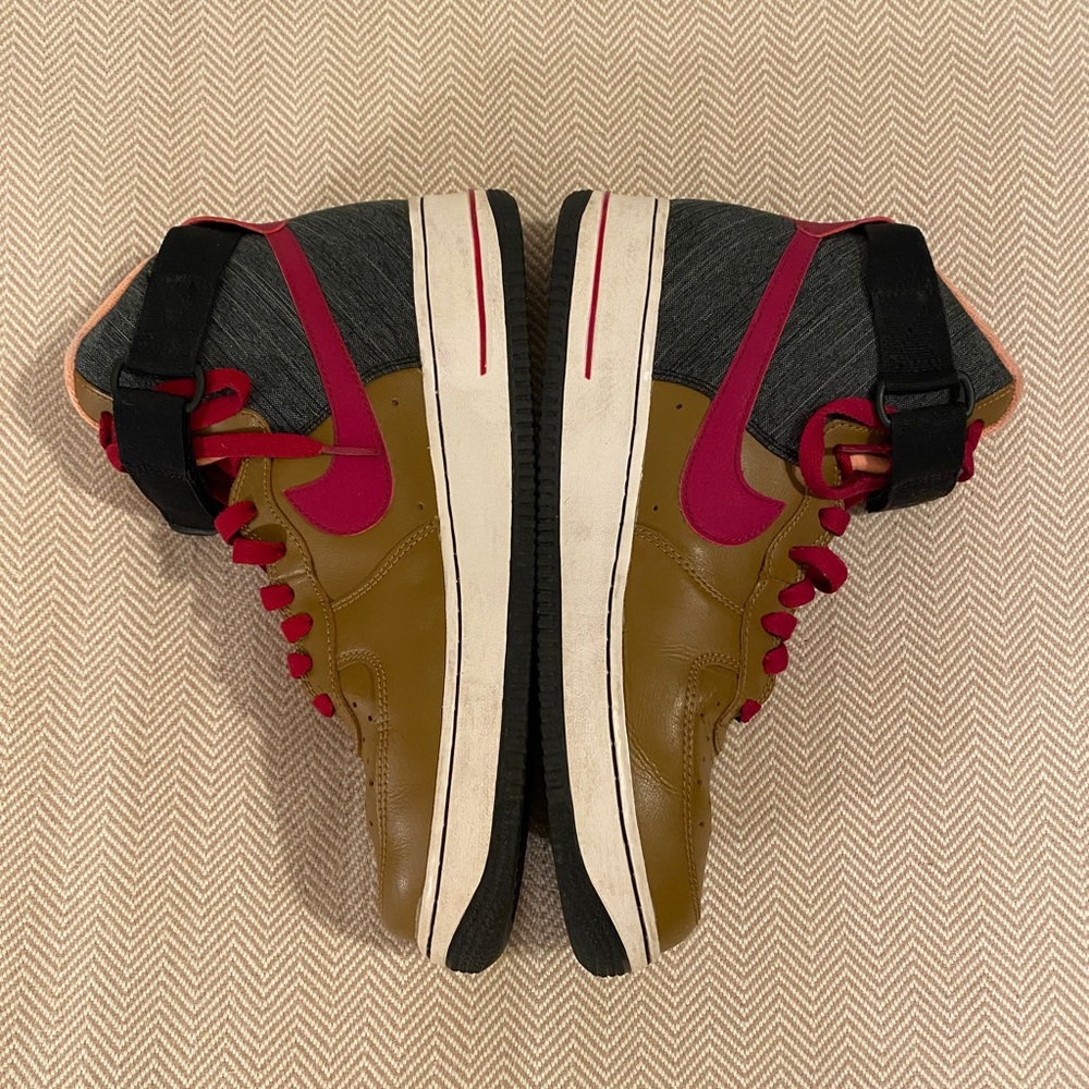 2013 Nike Air Force 1 AF1-82 Ale Brown High Tops - Picture 4 of 11